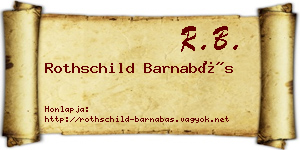 Rothschild Barnabás névjegykártya